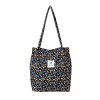 Women's printed handbag leisure Europe and America large capacity corduroy canvas bag women's travel shopping Plush shoulder bag