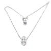 A European and American brand S925 Sterling Silver Necklace, female diamond inlaid, small waist, pearl clavicle chain, temperament, anti allergic tide ins