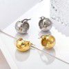 Manufacturers directly supply round ball hollow earrings, retro women's European and American earrings, simple titanium steel earrings, ins14k wholesale
