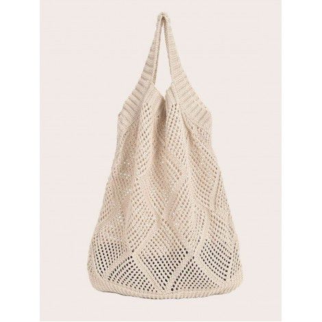 Amazon eBay new fashion wool bag college style handbag manual bag stick needle beach bag knitting bag female