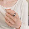 Chaosheng S925 Sterling Silver retro geometric stitching ring is simple and fashionable, with a sense of design for the minority, and it is versatile