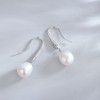 925 Silver Freshwater Pearl long earrings female European and American retro high-grade ear hook earrings DIY empty support jewelry wholesale