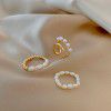 Ins fashion set ring female retro minority simple pearl ring cold wind high sense hand jewelry wholesale