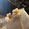 181 / 00 French irregular hand-made Flower Earrings 925 pins sweet lovely earrings g9-3