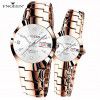 Korean version simple and fashionable tungsten steel color women's student watch men's women's watch lovers waterproof ultra-thin quartz men's Watch