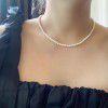 French elegant, high-grade, explosive full round pearl necklace, women's manual Beaded neckchain, European and American popular jewelry wholesale