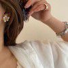 181 / 00 French irregular hand-made Flower Earrings 925 pins sweet lovely earrings g9-3