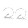 Yuexin original rabbit glossy Earrings personality atmosphere simple pure silver earrings female fashion European and American ins Earrings