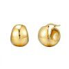 Manufacturers directly supply round ball hollow earrings, retro women's European and American earrings, simple titanium steel earrings, ins14k wholesale
