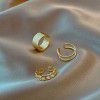 Ins fashion set ring female retro minority simple pearl ring cold wind high sense hand jewelry wholesale