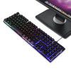 104 key Spanish black characters transparent mechanical touch keyboard office game luminous keyboard backlit keyboard