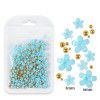 200 nail enhancement five petal flower ornaments, bagged white and pink acrylic flower ornaments, resin flowers with gold and silver beads