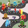 Wooden magnetic digital small train three-year-old children boys and girls wooden letter assembly drag block toy car