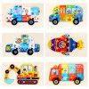 Children's puzzle three-dimensional buckle puzzle enlightenment early education transportation wooden puzzle manufacturers wholesale boy wooden toys