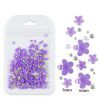 200 nail enhancement five petal flower ornaments, bagged white and pink acrylic flower ornaments, resin flowers with gold and silver beads