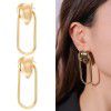 Kenjie ins style exaggerated metal pattern gold-plated earrings women's European and American cross-border fashion geometric Hoops Earrings