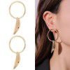 Kenjie ins style exaggerated metal pattern gold-plated earrings women's European and American cross-border fashion geometric Hoops Earrings