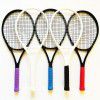 Wholesale aluminum carbon integrated tennis racket beginner adult training single racket black white durable practical 27 inch