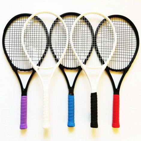 Wholesale aluminum carbon integrated tennis racket beginner adult training single racket black white durable practical 27 inch