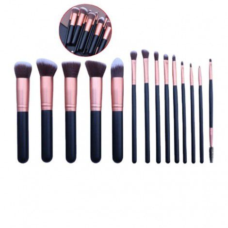Manufacturers wholesale 14 cosmetic brush sets, spot fiber hair, gradual eyelash, eye shadow brush, color makeup, beauty tools