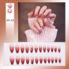 Nail enhancement patch: wear nails, nail enhancement products, medium and long length, jujube red, gradually changing nail patch, false nail net, red nail patch