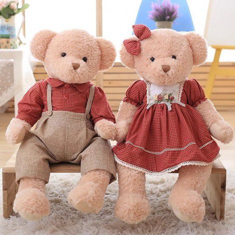 New couple magnet teddy bear plush toy doll wedding press doll wedding gift