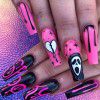 Wearable nail patch nail patch Halloween Ghost face blood drop can be wholesale finished girl white long Ballet