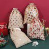 Spot: 30 * 40 large gilded cotton linen christmas bag, European and American Christmas children's gift bag, bundle mouth gift bag