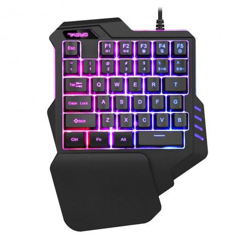 Cross border single handed keyboard RGB mechanical game keypad computer notebook eat chicken lol mobile game keyboard set