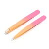 Manufacturer wholesale stainless steel gradient eyebrow clip eyebrow clip tweezers oblique mouth beauty makeup tool set