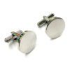 Spot titanium steel RT Cufflinks men's business round stainless steel smooth Cufflinks can be personalized logo