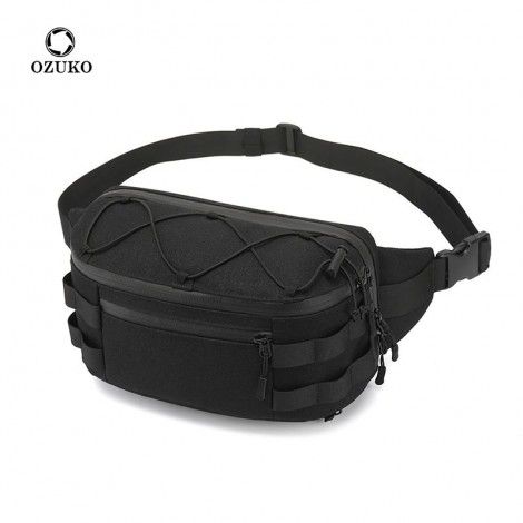 Ozuko new men's waist bag wholesale multifunctional tactical chest bag outdoor sports waterproof diagonal bag men's