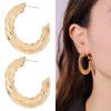 Kenjie ins style exaggerated metal pattern gold-plated earrings women's European and American cross-border fashion geometric Hoops Earrings
