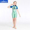  children's diving suit 2mm one-piece girls' long sleeved swimsuit sunscreen snorkeling surfing jellyfish suit