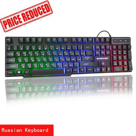Cross border express Russian 104 luminous keyboard Russian Russian luminous mechanical touch keyboard support generation