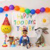 Ins colorful balloons boys and girls birthday decorations colorful rainbow fringe background wall balloon package
