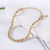 Cross border European and American trend simple 18K plated gold bracelet geometric tag round bead chain personalized titanium steel bracelet (female)