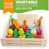 Children's family toys puzzle wooden magnetic vegetables and fruits cut happy kitchen simulation mini toy model