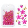 200 nail enhancement five petal flower ornaments, bagged white and pink acrylic flower ornaments, resin flowers with gold and silver beads