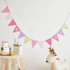 Ins style birthday party flags, colorful flags, flowers, kindergarten decorations, banners, festive decorations, hanging decorations, flag braces