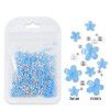 200 nail enhancement five petal flower ornaments, bagged white and pink acrylic flower ornaments, resin flowers with gold and silver beads