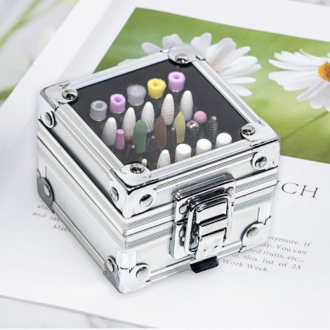 Nail polishing head storage box nail polishing head storage box nail polishing head storage nail tools grinding head desktop storage