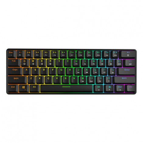 Gk61 electronic games mechanical keyboard green black tea black axis hot plug 61 key game keyboard