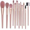 7-12 nude pink makeup brushes, full set of Cangzhou powder brush, eye shadow brush, powder Blusher Brush, makeup mirror, beauty tools