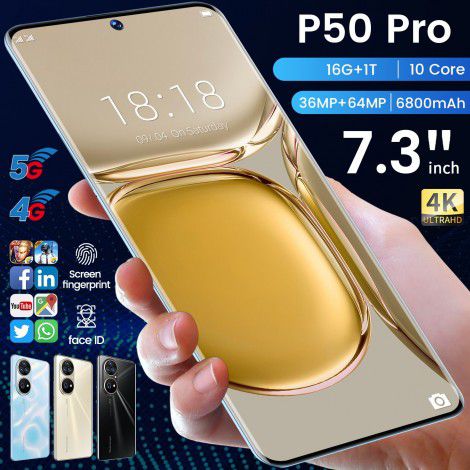 Cross border mobile phone p50pro7.3 inch true perforated HD large screen 8 megapixel Android 8.1 (2 + 16)
