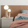 Nordic style creative personality resin desk lamp modern simple bedroom bedside designer model room double head desk lamp