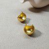 Simple and advanced sense of European and American minorities; the same vintage gold ball brass earrings as Savi bloggers; female round ball earrings