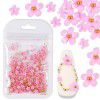 200 nail enhancement five petal flower ornaments, bagged white and pink acrylic flower ornaments, resin flowers with gold and silver beads