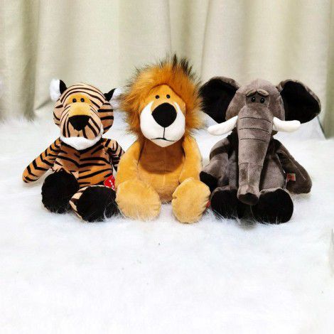 Forest animal doll lion elephant tiger monkey deer plush toys children doll doll cross border wholesale
