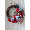 New products of cross-border independent station: American National Day, independence day, wreath, door hanging, home fabric decoration, holiday window props
